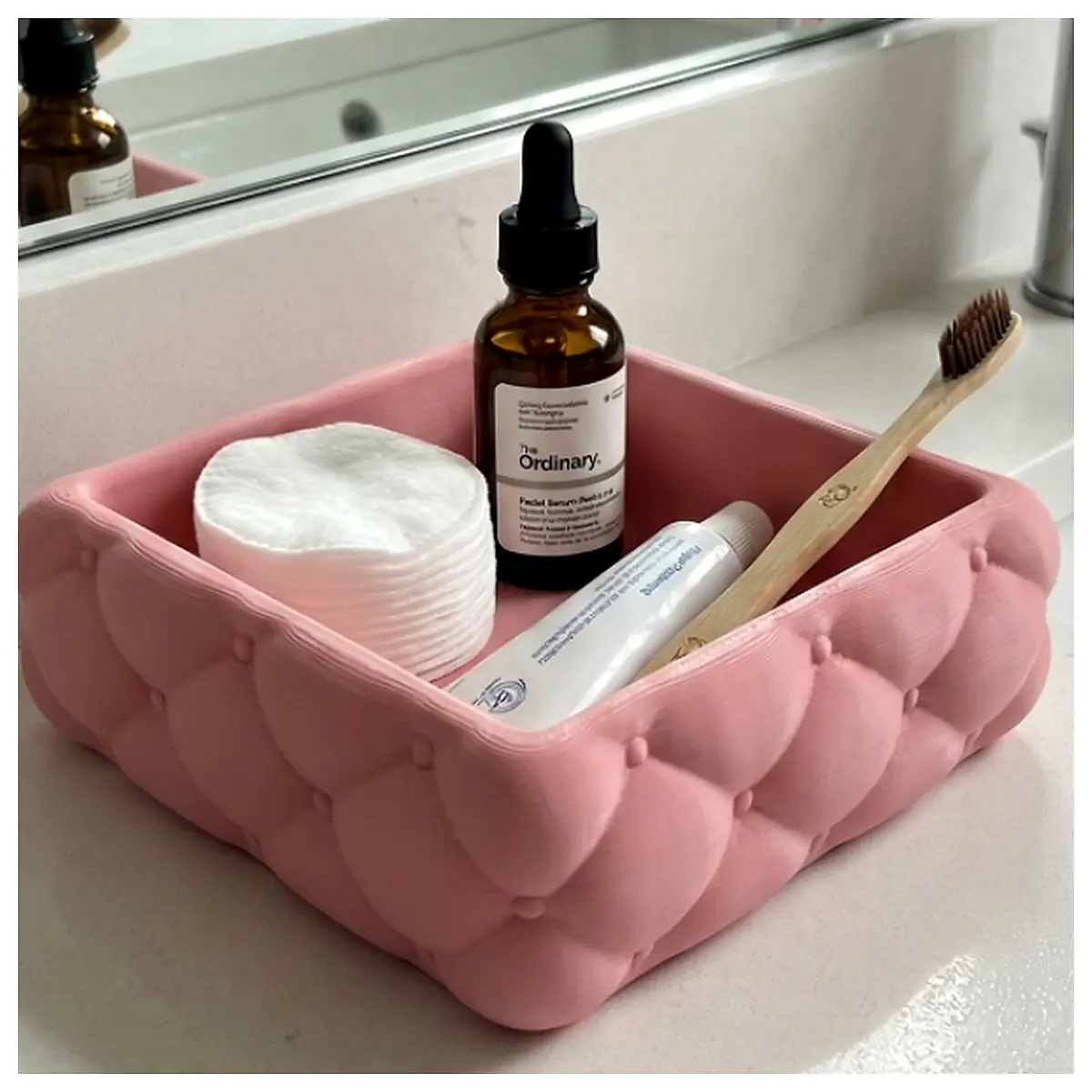 Vanity Tray Organizer Bathroom Storage Box Lift Lid Organizer Home Decor Shelves Multi Purpose
