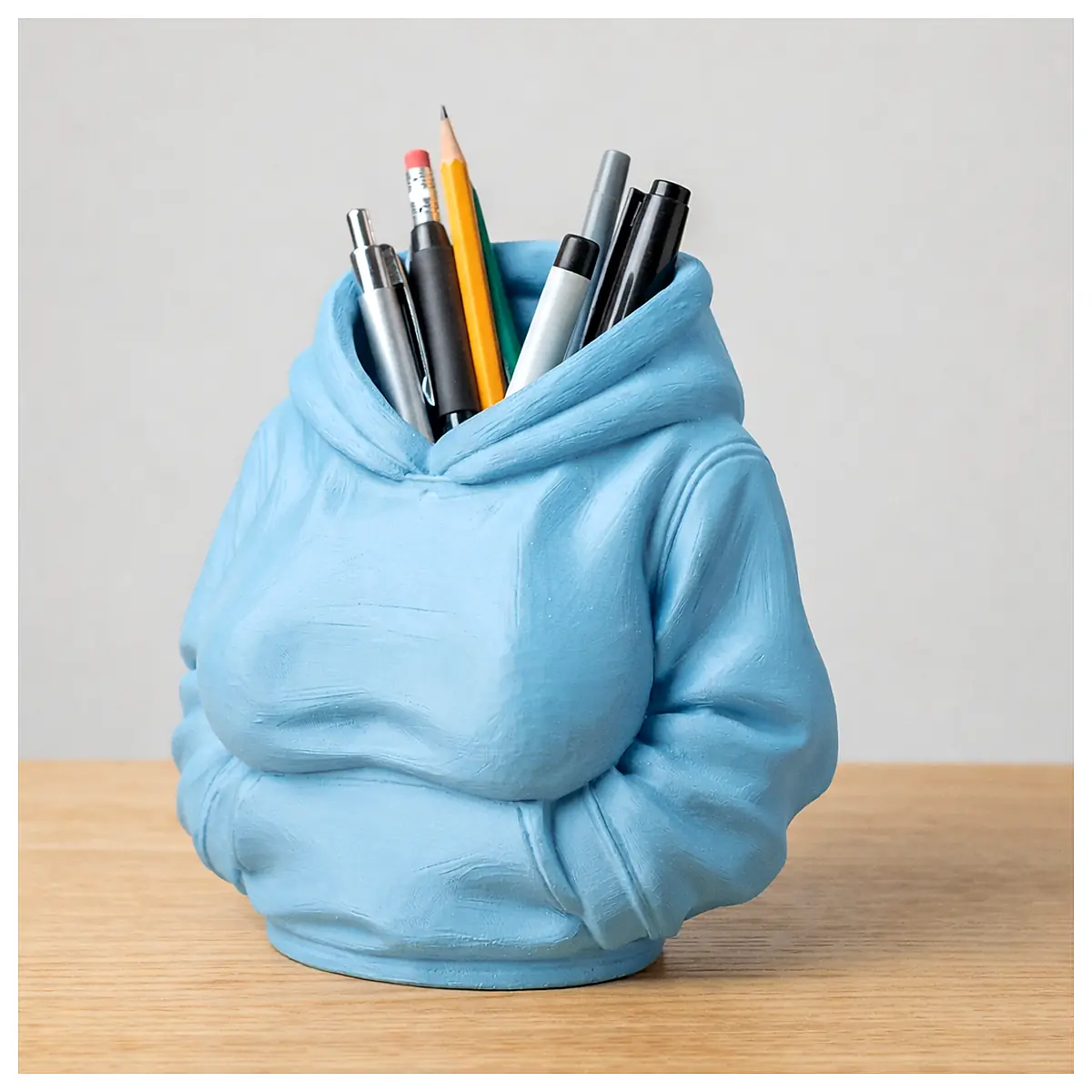 Girl Hoodie Pen Holder Creative Pencil Case Student Stationery Learning Supplies Multi Function Organizer Phone Stand