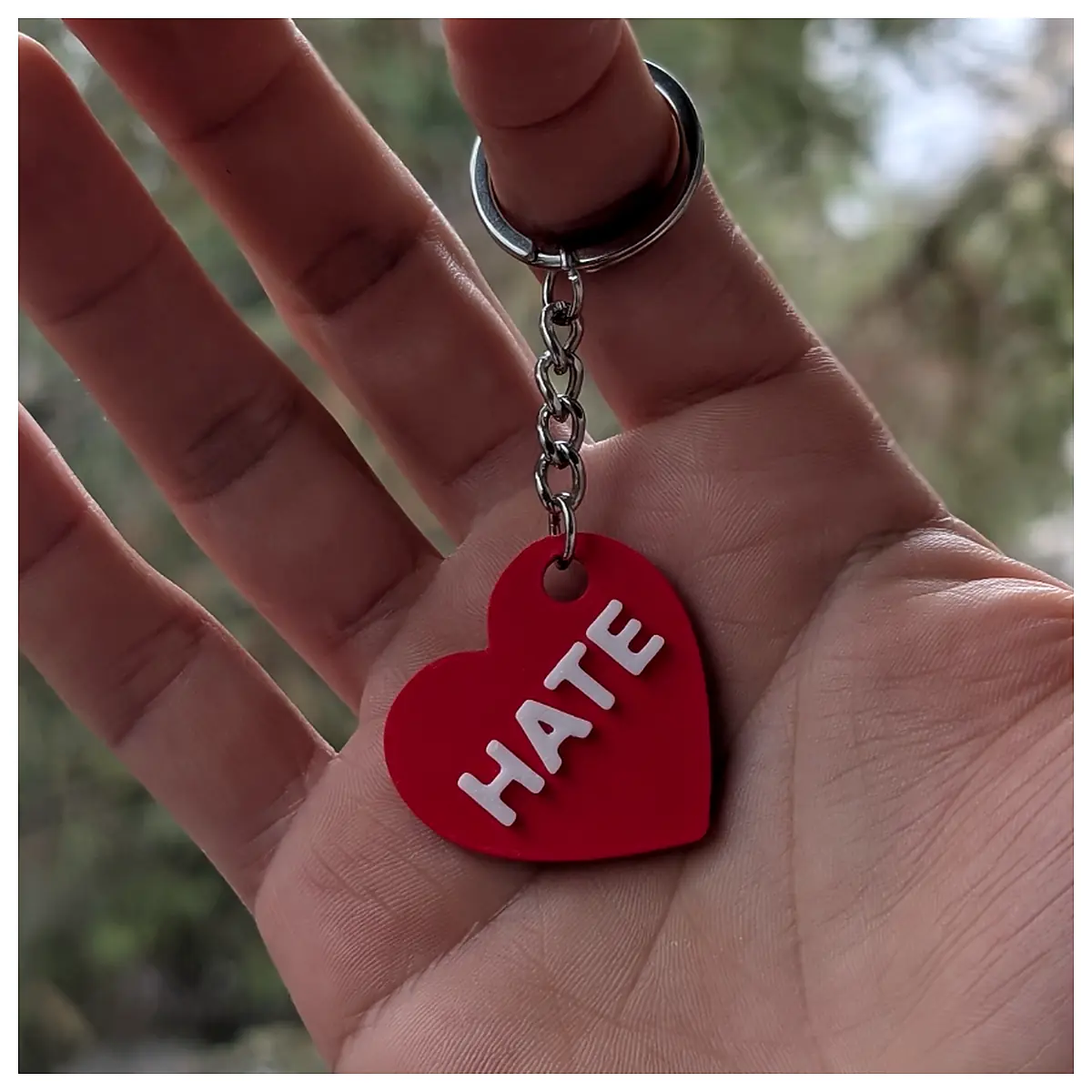 Love Hate Keychain Relationship Reminder Emotional Gift Conflict Symbol Partner Present Anniversary Keepsake Sentiment Keychain