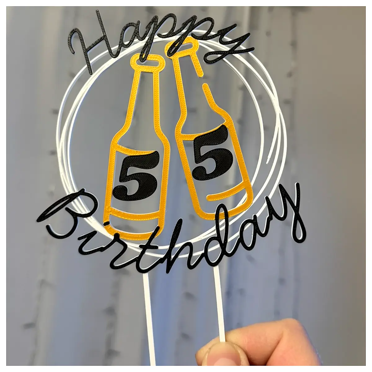 55 Birthday Cake Topper Happy Birthday Party Decorations ful Cake Topper Supplies Celebration