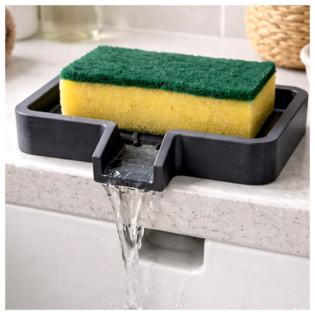 Self Draining Sponge Holder Water Drip Kitchen Sink Organizer Bath Accessories Moisture Prevention