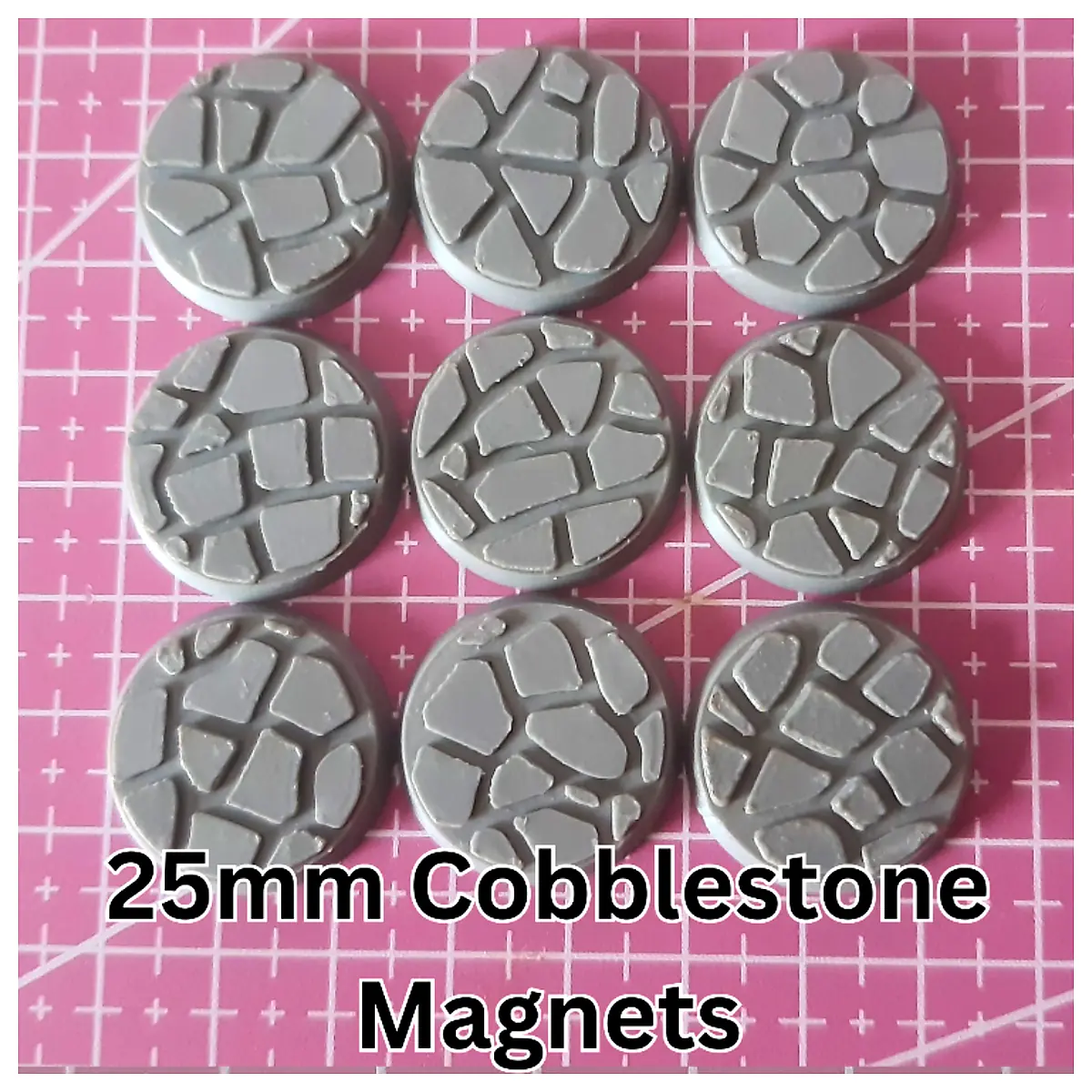 25mm Cobblestone Round Base Magnet Holes Model Making Desktop Decoration Magnetic Base Building Model Accessories Magnetic Assembly
