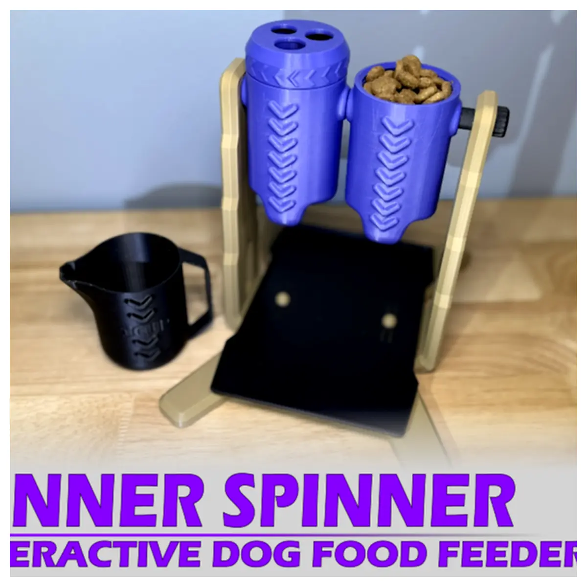 Dinner Spinner Dog Puzzle Toy Interactive Feeding Slow Feeder Training Treats Mental Stimulation Dog Enrichment