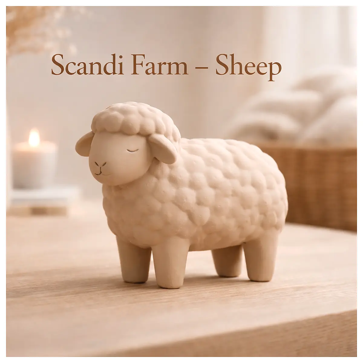 Scandi Farm Sheep Wool Decoration Set Throw Blanket Cushion Pillow Soft Cozy Home Decor Indoor Outdoor Decorative Fiber