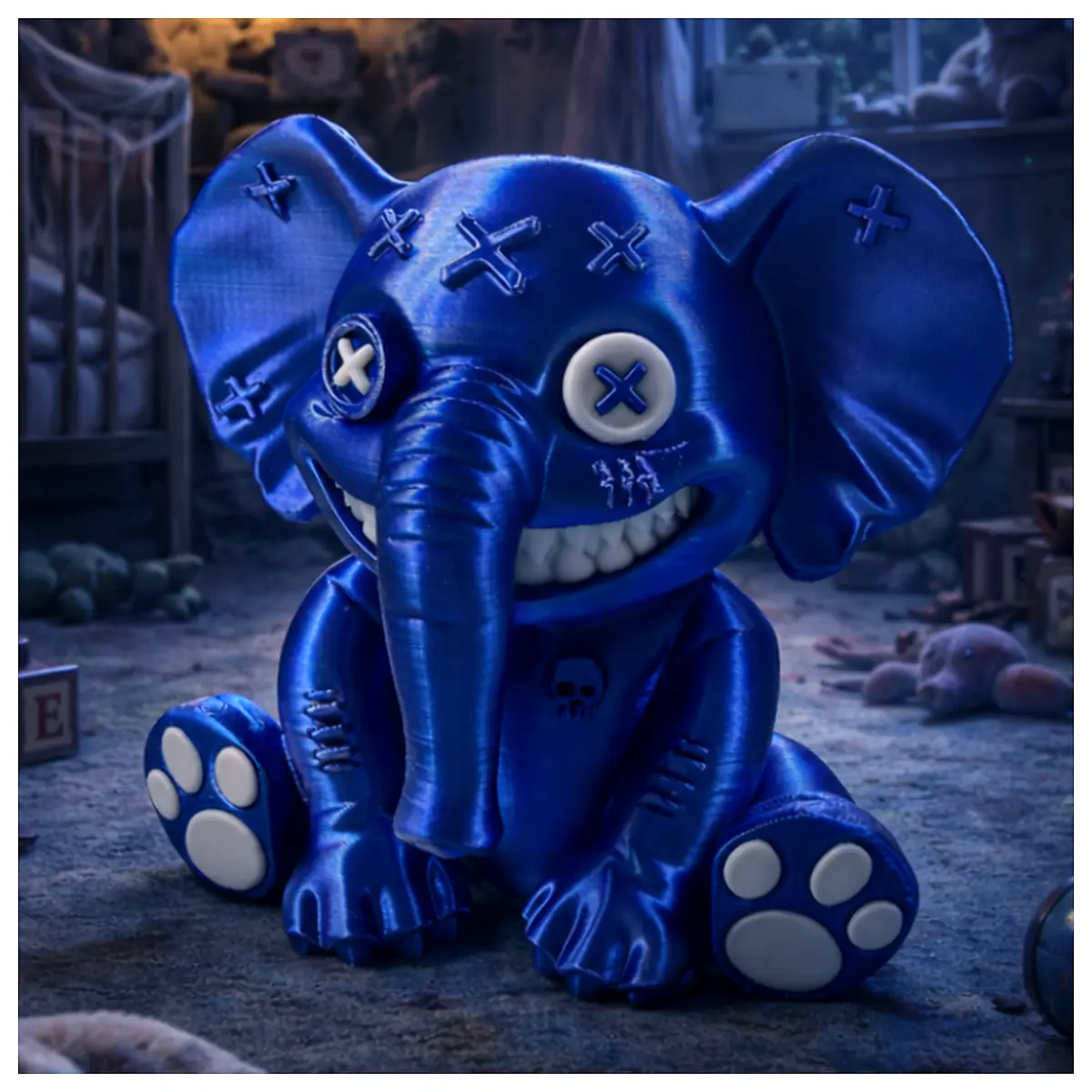 Horror Elephant Plush Toy Stitched Cute Soft Toy Children s Birthday Gift Plushie Filling Toy Kids