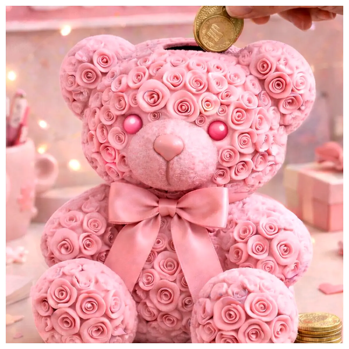 Teddy Bear Piggy Bank Cute Savings Jar Children s Toy Birthday Gift Baby Gift Money Box Decorative Storage