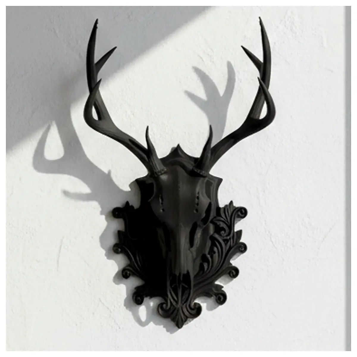 Baroque Deer Trophy Noble Nature Hunting Decor Collectible Art Classical Sculpture Wall Mounted Display Deer Head Award