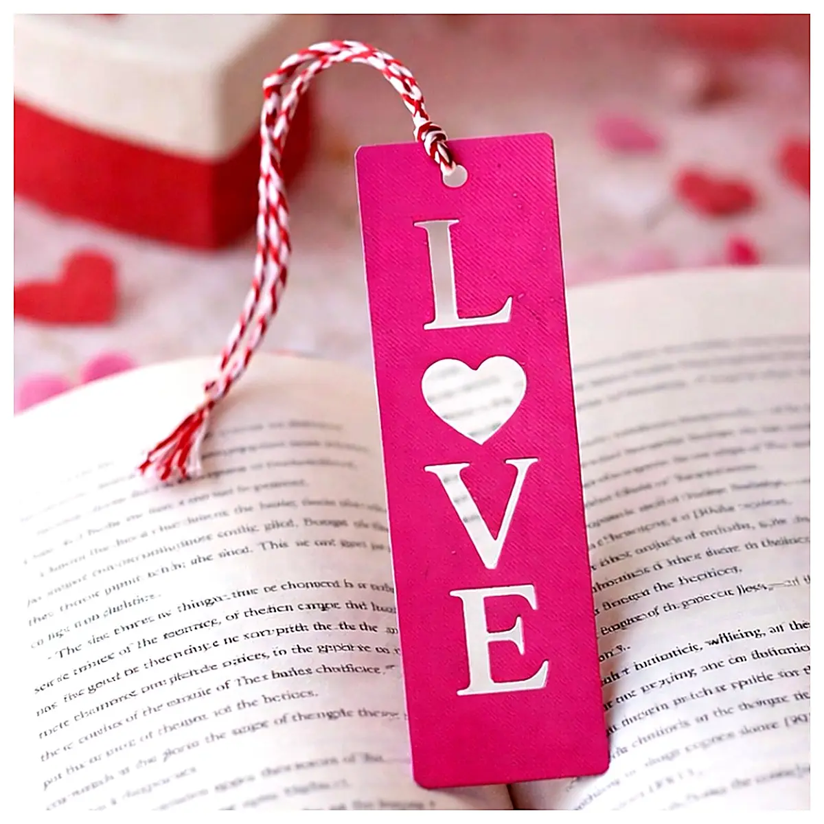 Valentine LOVE Bookmark Reading Decor Gift Student Present Paper Bookmark Accessory Memory Keepsake