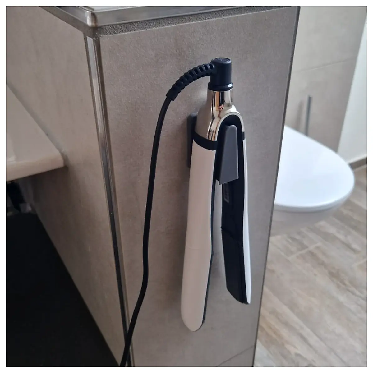 Hair Straightener Holder Bathroom Organizer Space Saving Safe Accessory Styling Tool Holder