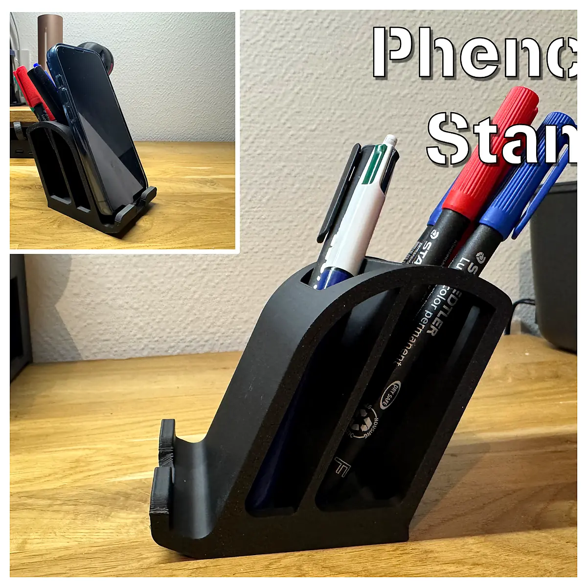 Phone Stand with Pencil Holder Desk Organizer Mobile Stand Office Holder Accessory For Phones Tablets