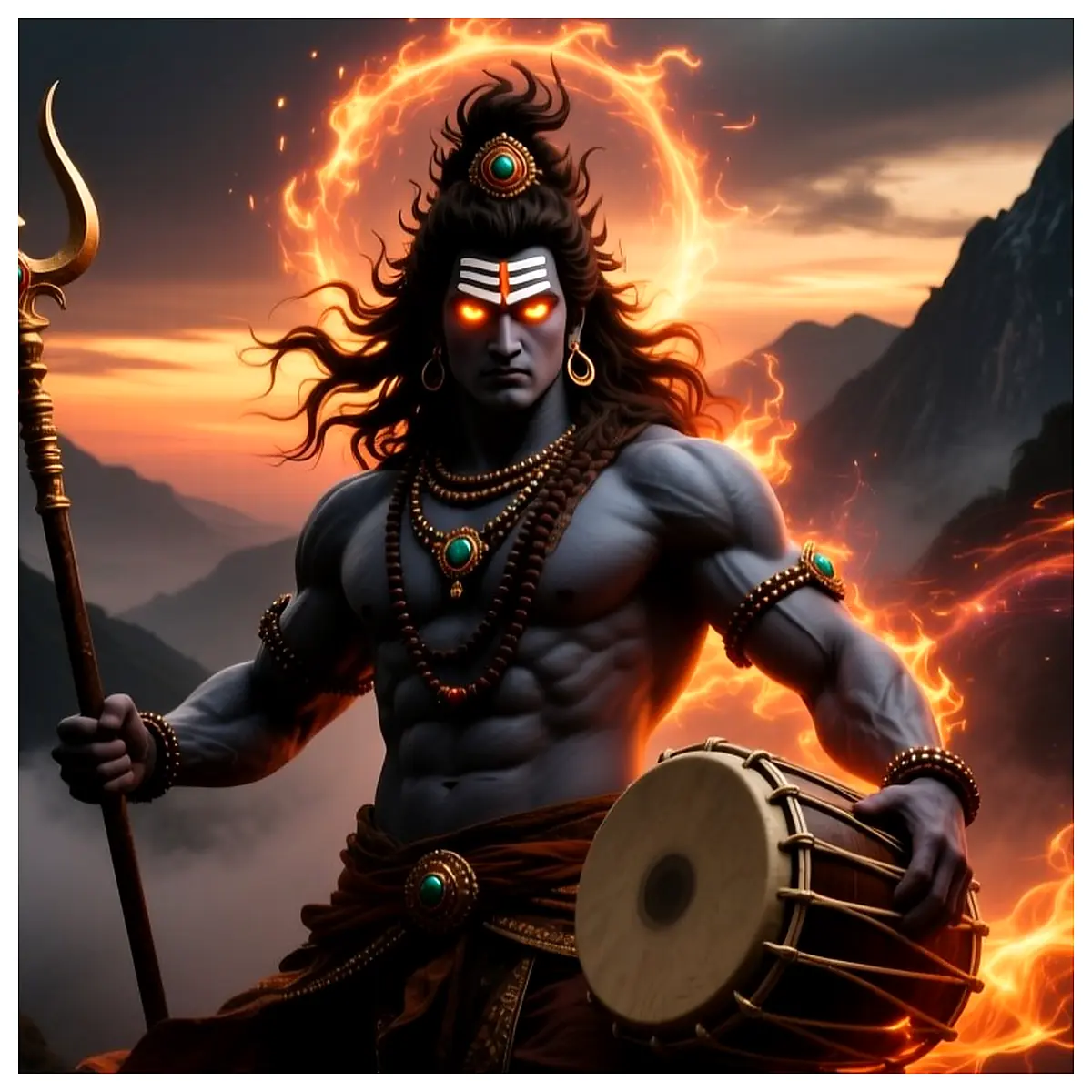 Shiva Deity Parts Divine Accessories Energy Enhancement Sacred Sound Cosmic Balance Compatible with All Shiva Statues Ritual Offerings