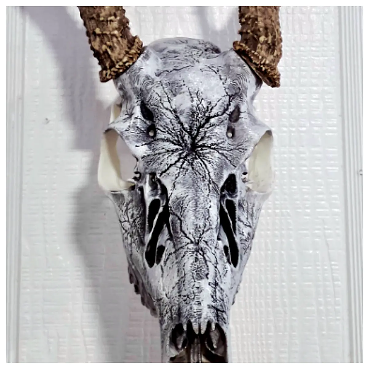 Whitetail Skull Fractured BAS Wall Decor Hunting Decor Art Piece Wall Hanging