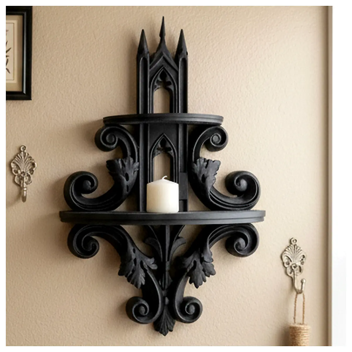 Gothic Double Arch Shelf Cathedral Alcove Display Shelf Hanging Storage Unit Modern Interior Decor