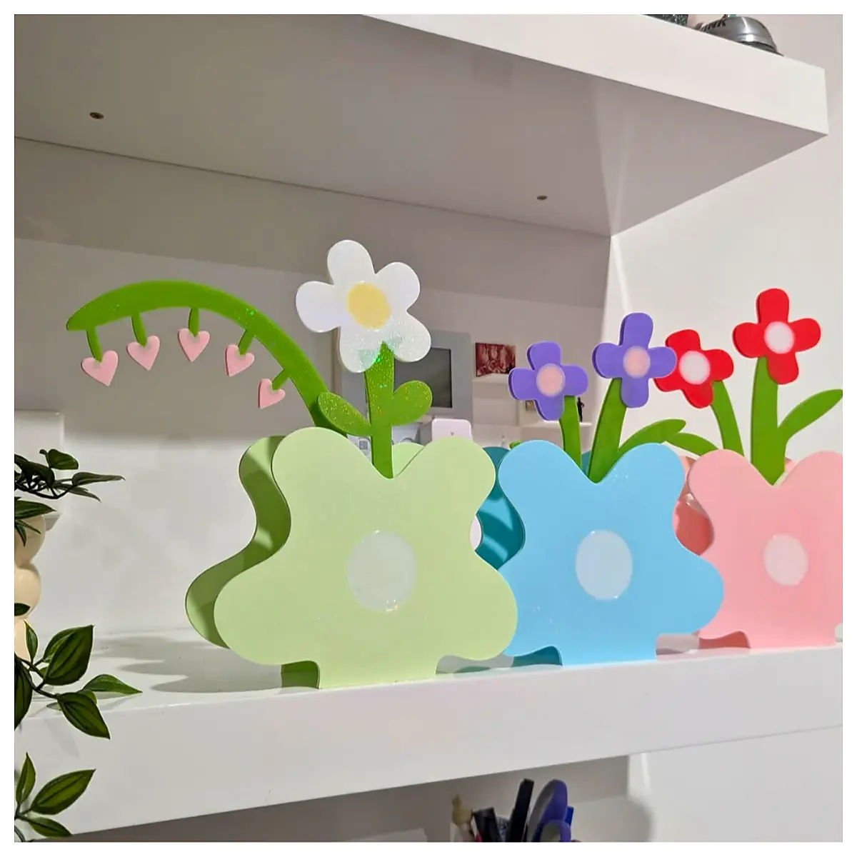 Flower Vase Ornament Decorative European Floral Art Creative Bouquet Container Tabletop Flower Holder Wedding Decoration Accessories