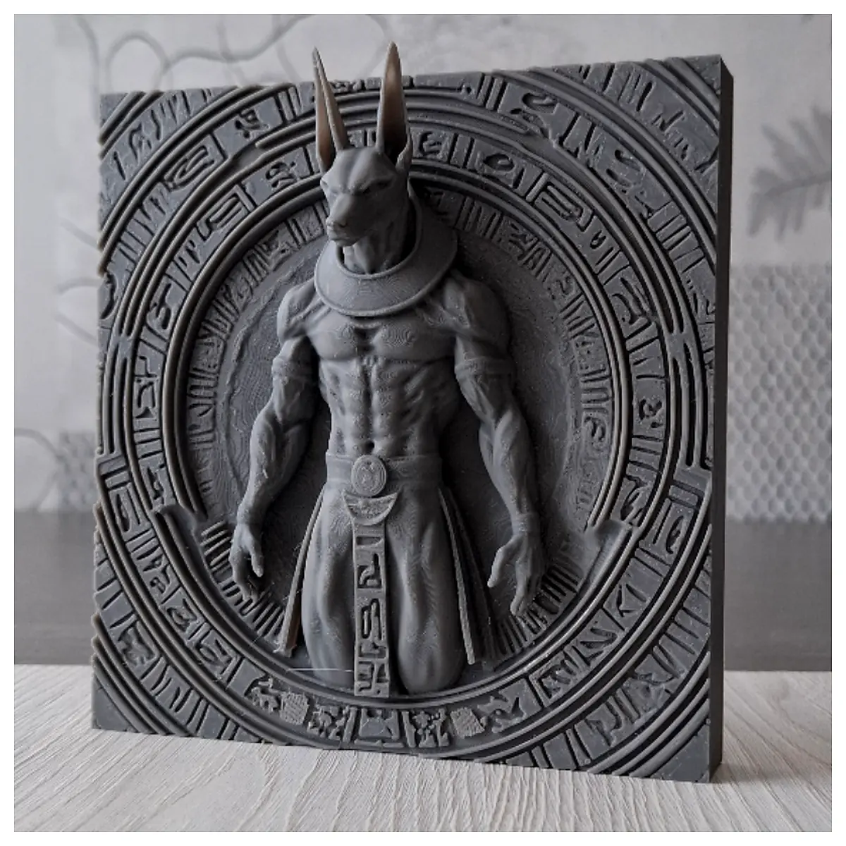 Anubis Relief Sculpture Ancient Egyptian God Statue Decor Art Collectible Wall Hanging Ornament Religious Figurine Home Decor Accent