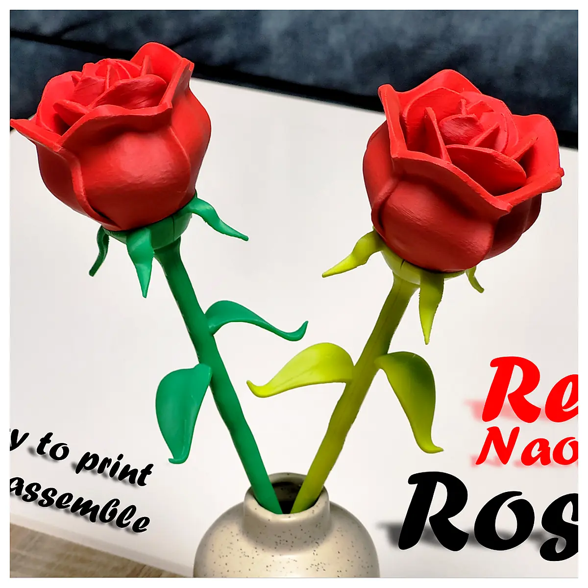 Red Naomi Rose Universal Parts Repair Replacement Flowers Potted Plant Florals Decoration