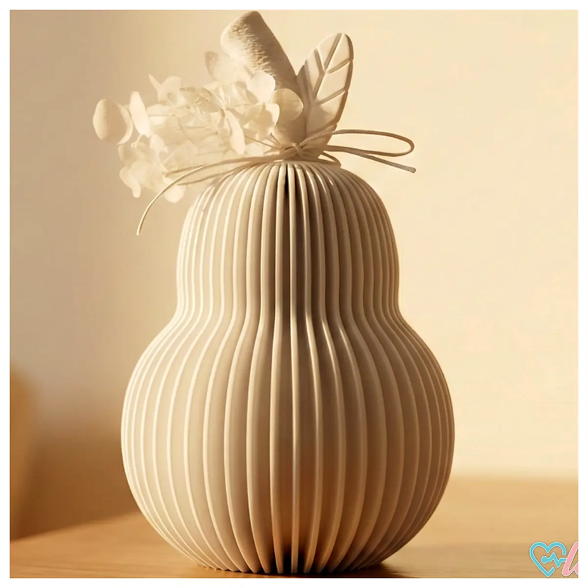 Modern Ribbed Pear Decor Scandi Home Accent Geometric Shape Decorative Figurine Scandinavian Style Living Room Accent