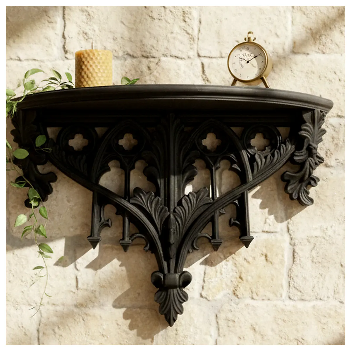 Gothic Arch Shelf Cathedral Wall Niche Decorative Display Wall Accent Shelf Accessory Home Decor Niche Fixture
