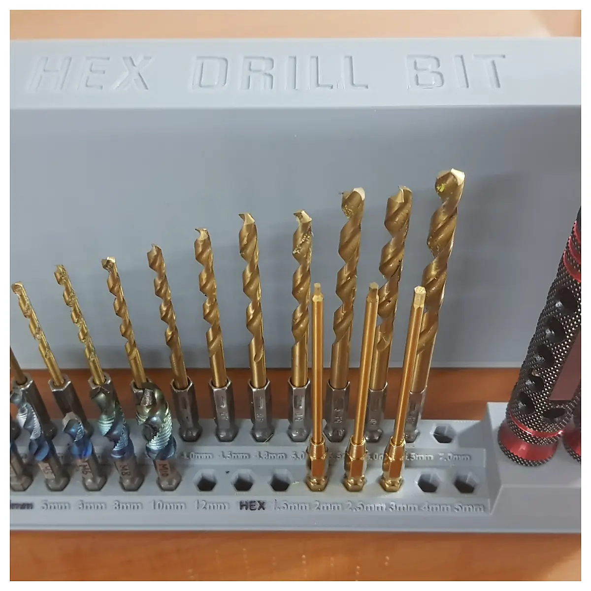 Hex Drill Bit Handle Stand Box Organizer Accessory Holder Drill Bit Support Storage Case Drill Tool Accessory