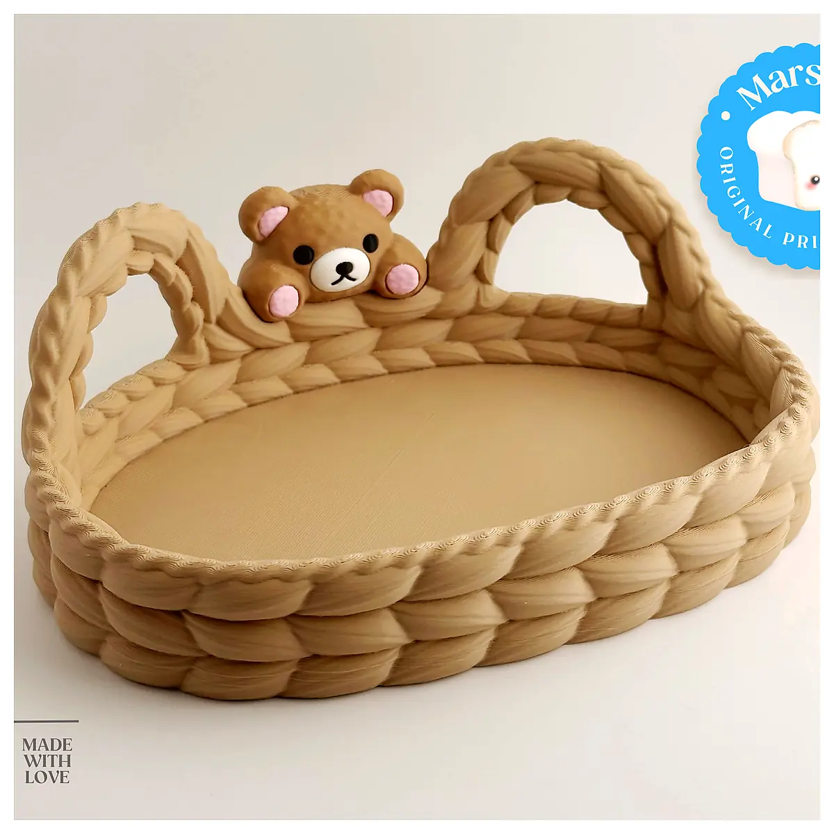Woven Bear Tray Kitchen Organizer Dining Table Decor Home Accent Creative Gift Multi Purpose Tray