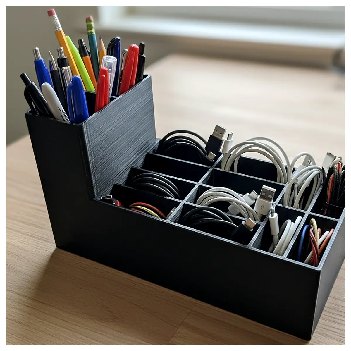 Cable Organizer Pen Holder Desk Storage Accessory Cable Management Holder Phone Stand Computer Parts Cord Organizer