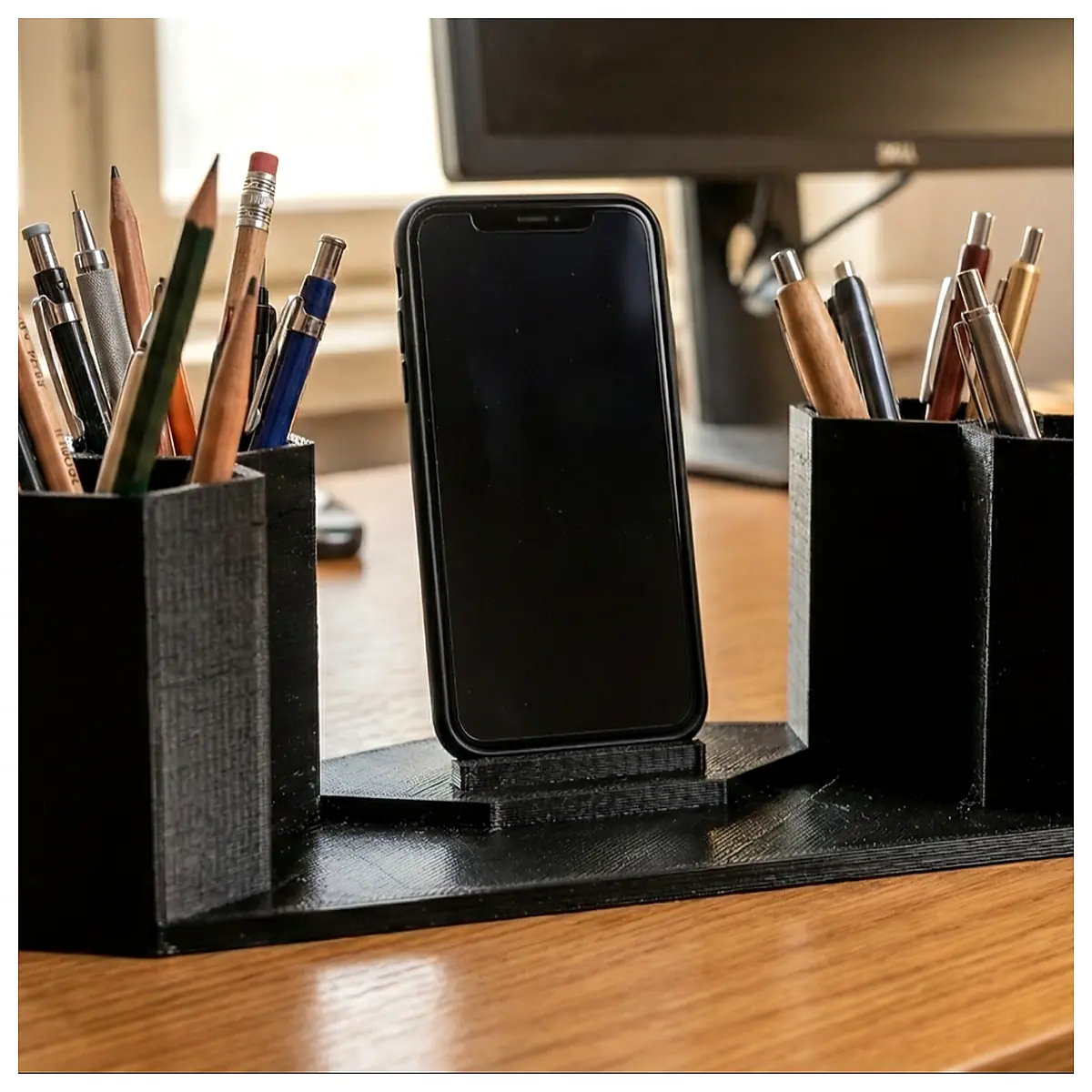 Desk Organizer Phone Stand Hexagonal Style Mobile Holder Accessory for Office Desk Charging Stand