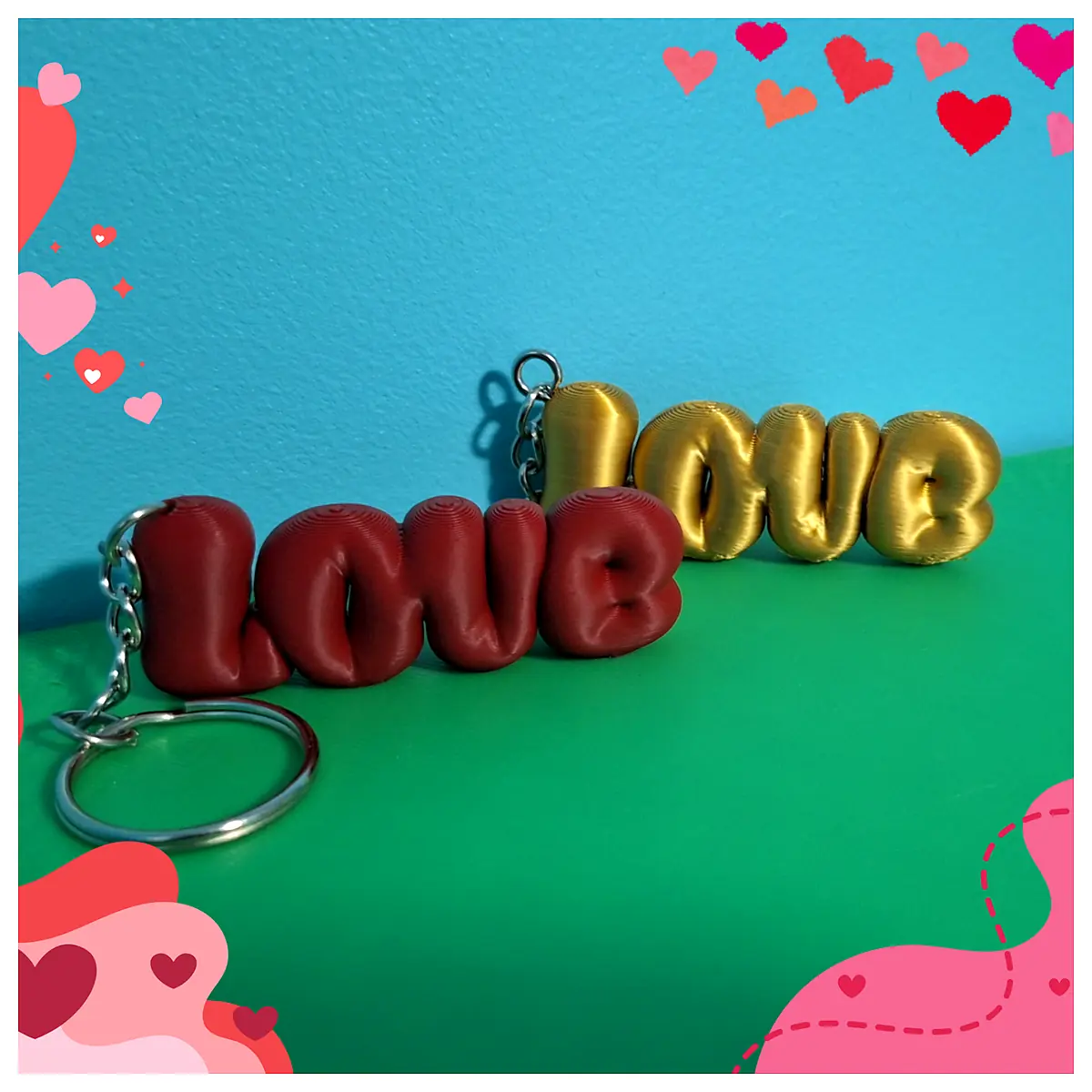 Love Keychain Romantic Gift Charm Keyring Anniversary Present for Her Him Keychains