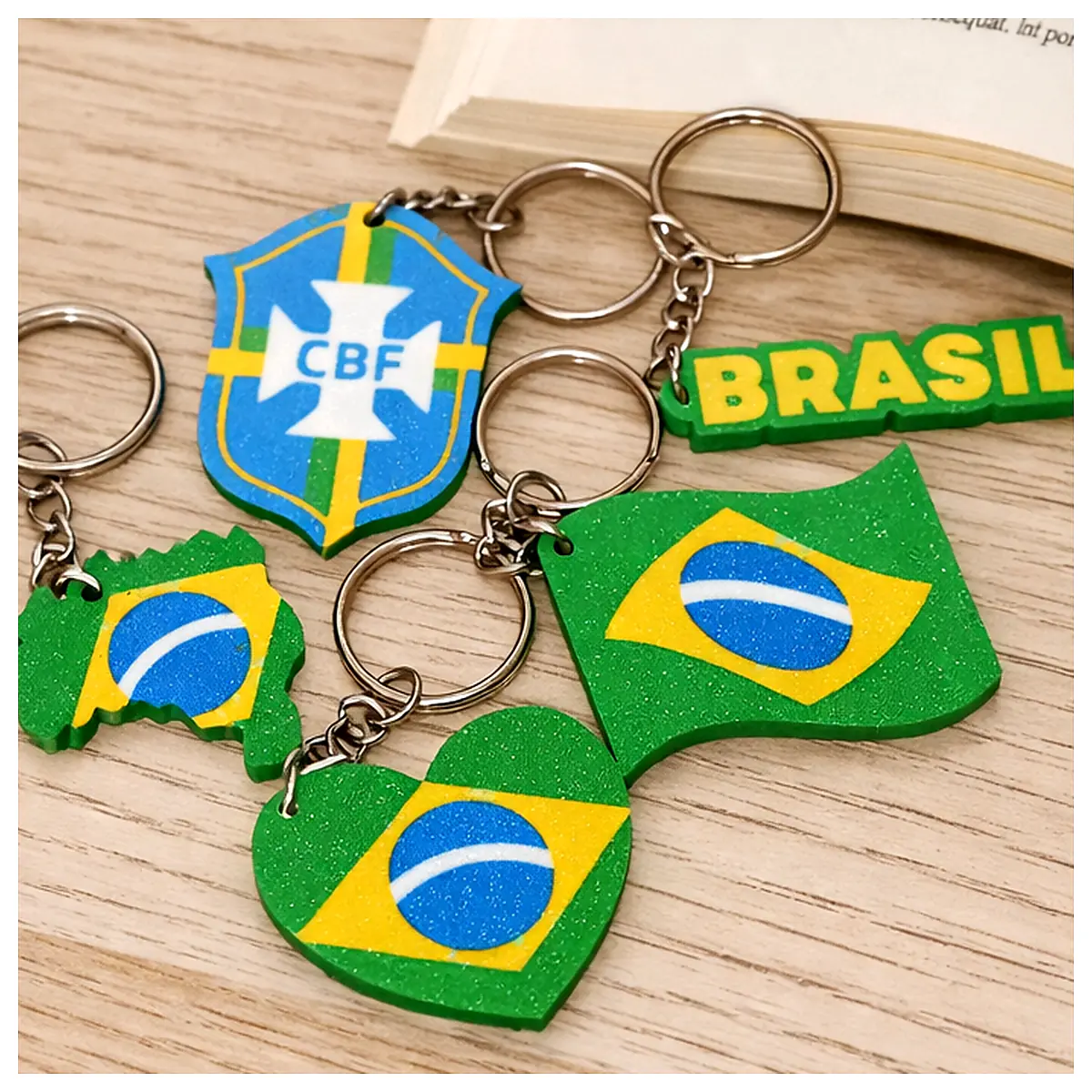 Brazilian Flag Keychains Patriotic Gifts Small Charms Flag Decor Brazilian Souvenirs National Pride