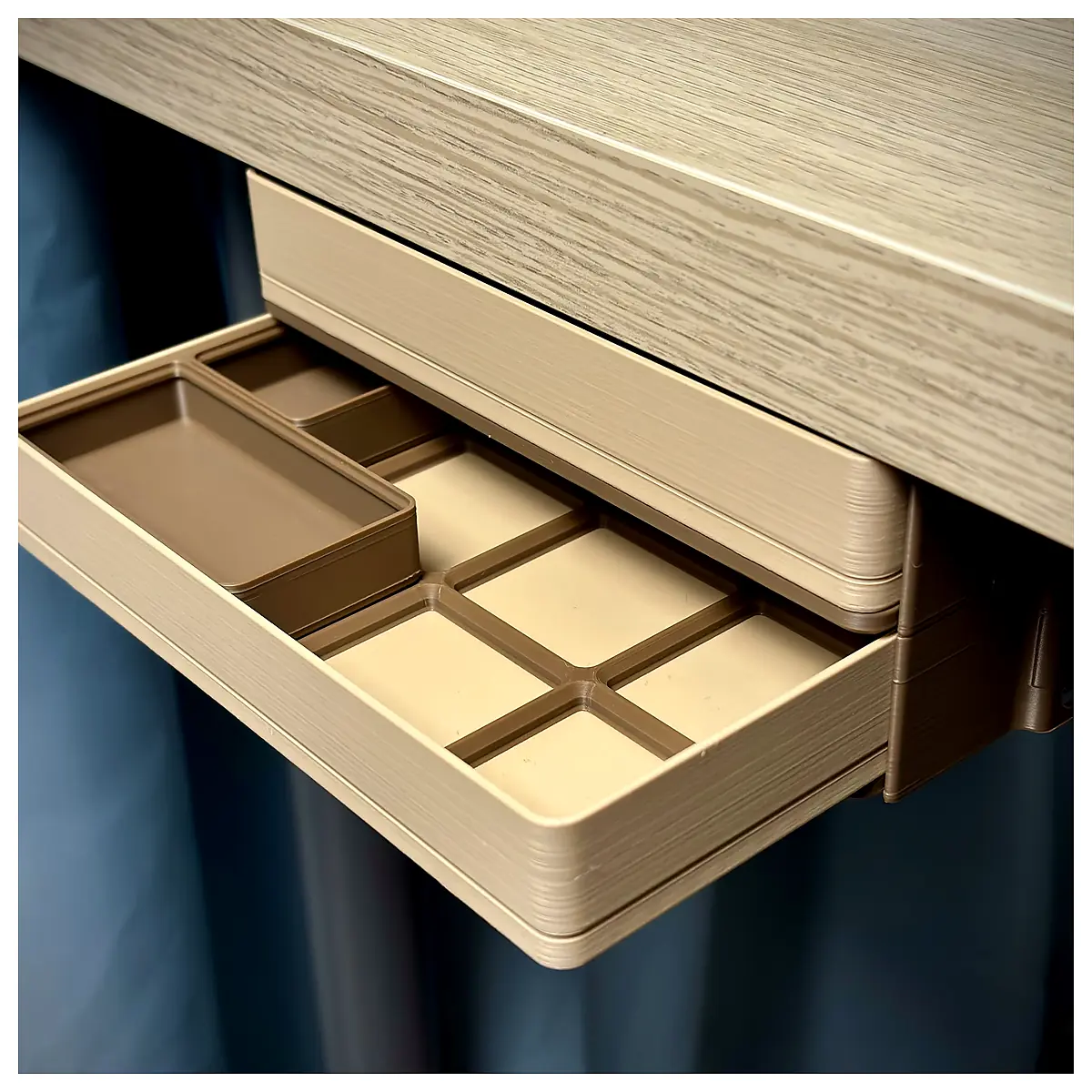 Under Desk Drawer System Modular Gridfinity Storage Organizer Push Lock System Parts Accessories
