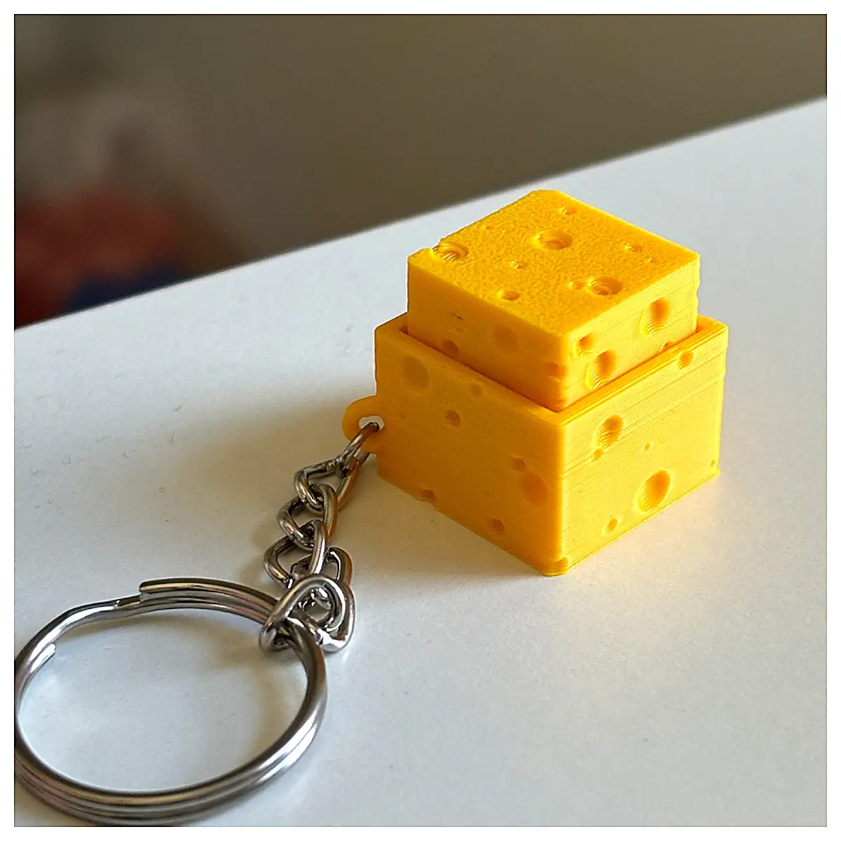 Cheese Squeezable Clicker MX Shaft Keychain Stress Relief Toy Fun Decompression Shaft Parts Accessory Keychain Charm
