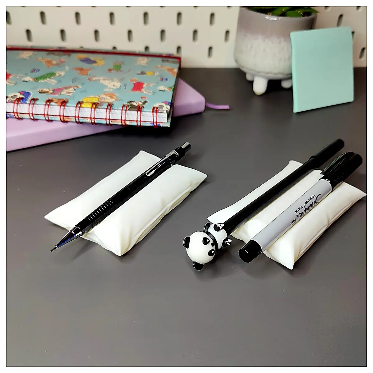 Realistic Pillow Pen Holder Decoration Creative Desk Ornament Study Gift Student Supplies Desktop Cute Accessory
