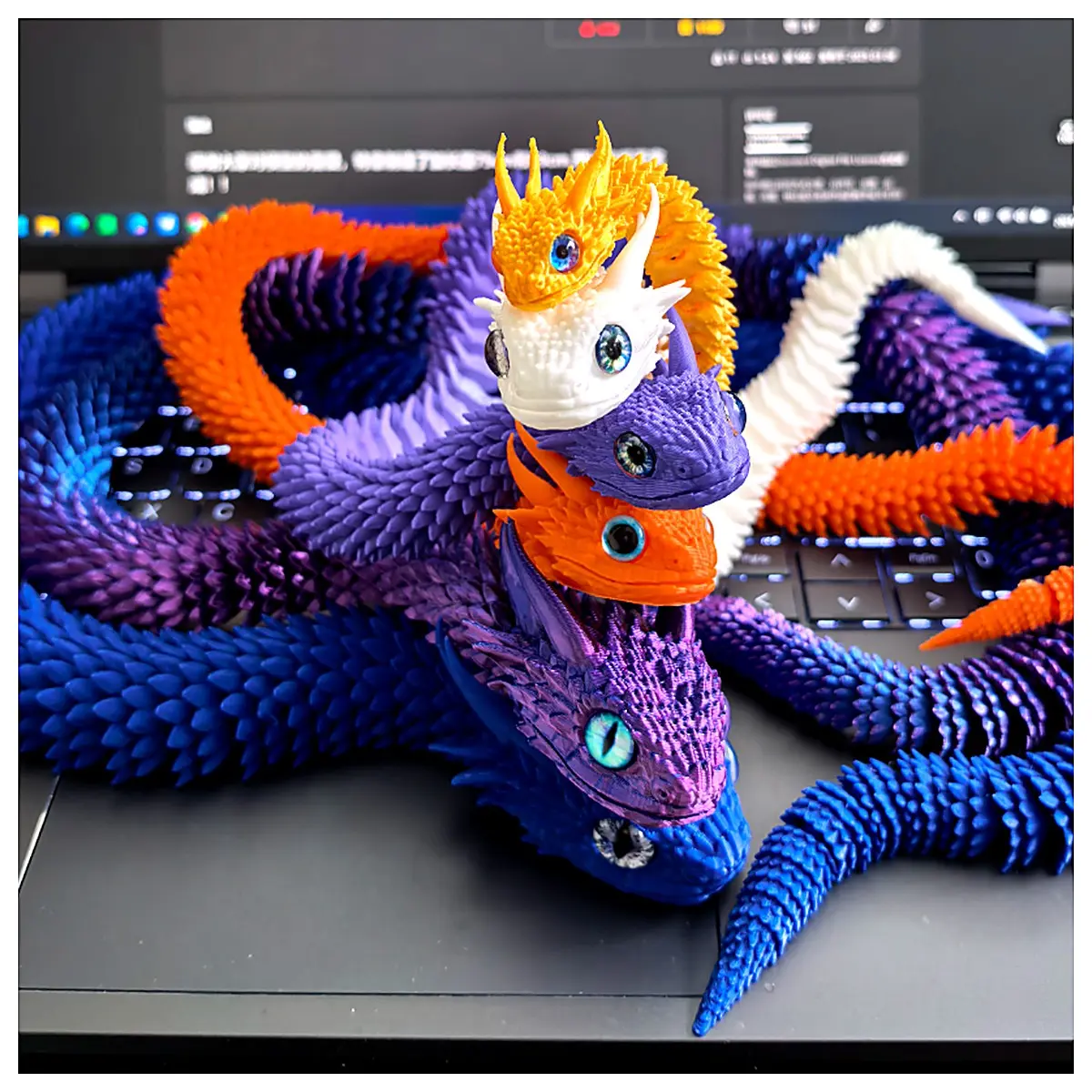 Quadrupolar Xuan Snake Movable Model Snake Year Gift Snake Toy Figure Snake Sculpture Collectible Snake Zodiac Decor