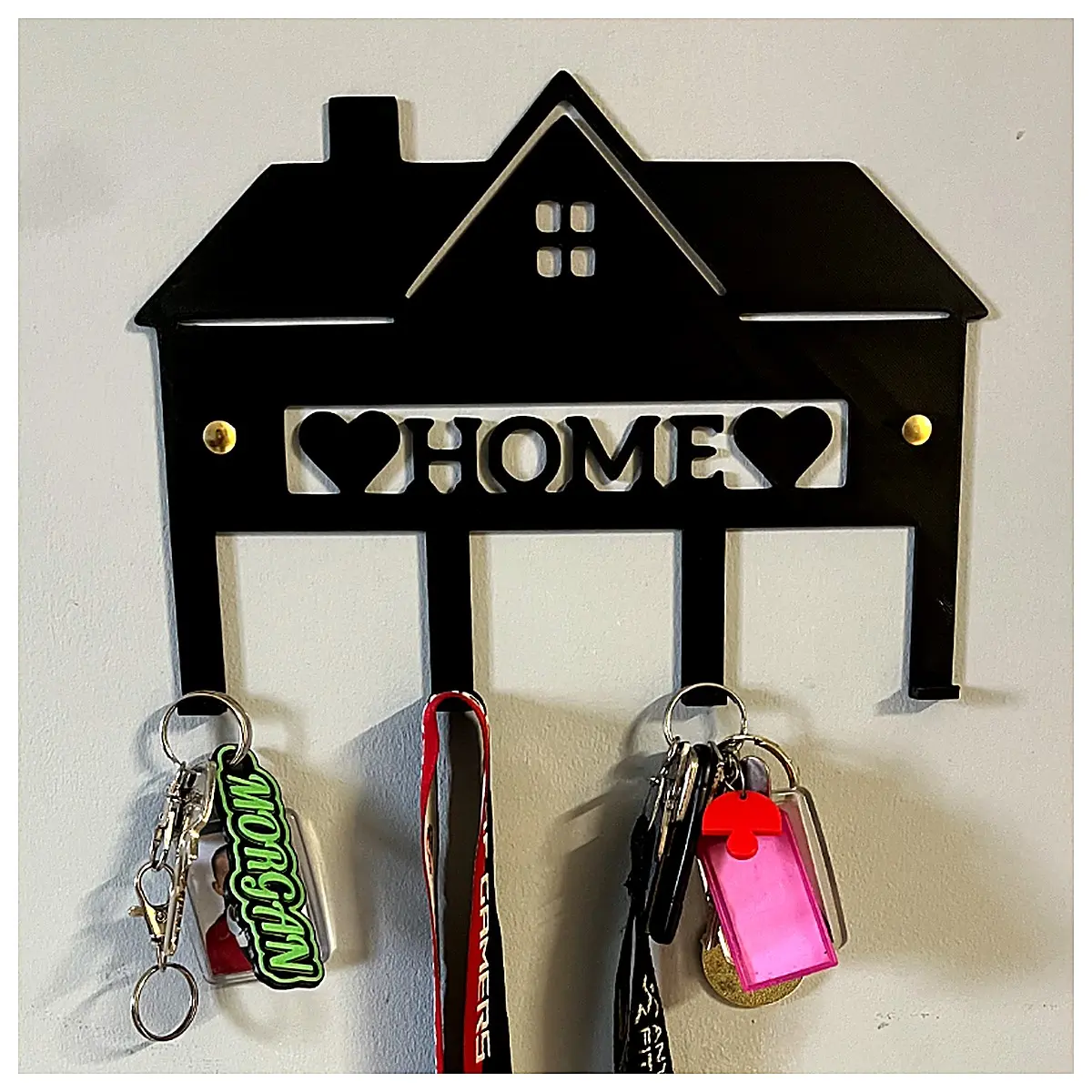 Home Key Rack Wall Mounted Key Holder Organizer Decorative Hooks Key Storage Shelf for Entryway Hallway Accessories