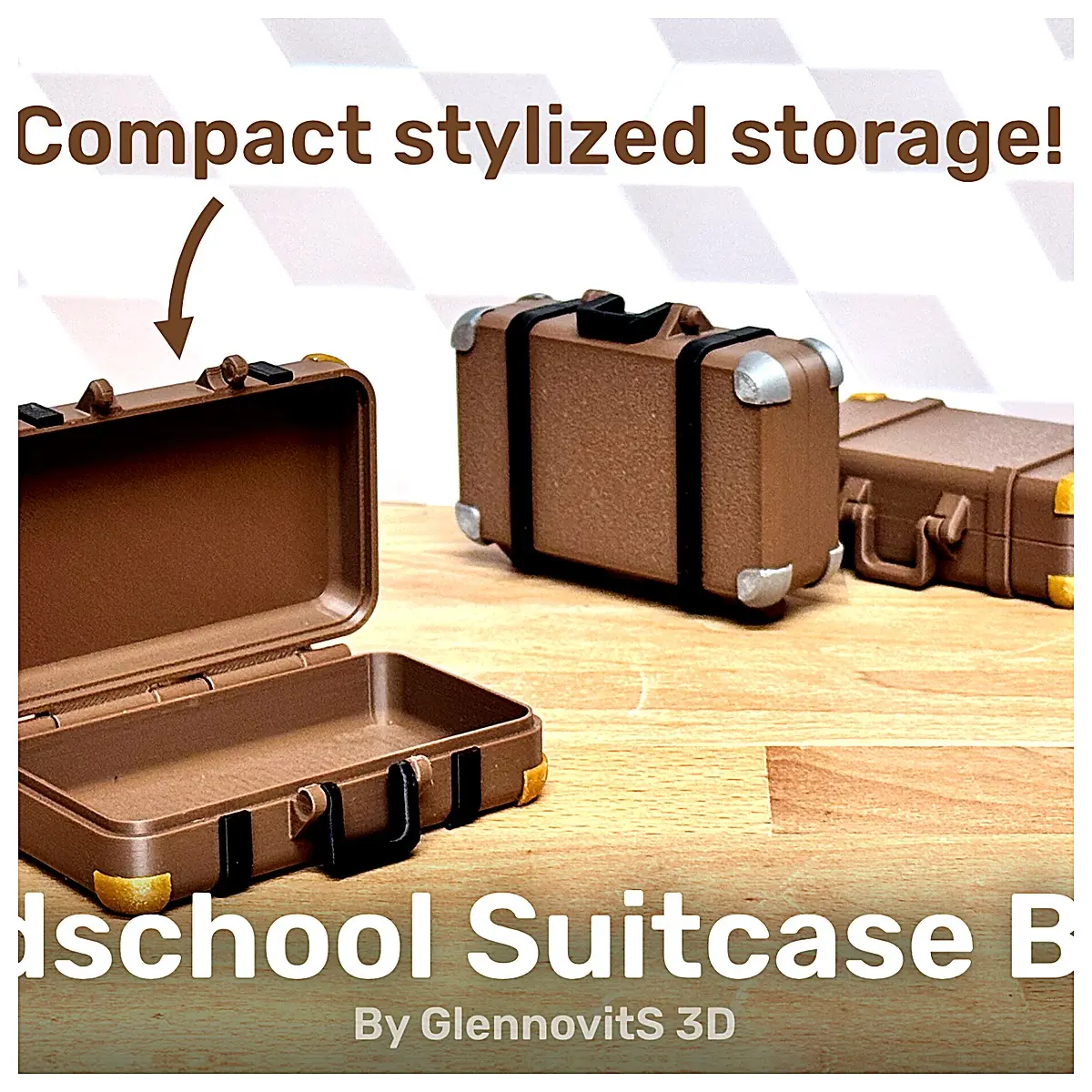 Vintage Suitcase Compact Storage Box Retro Handbag Storage Container Home Organization Storage Solutions