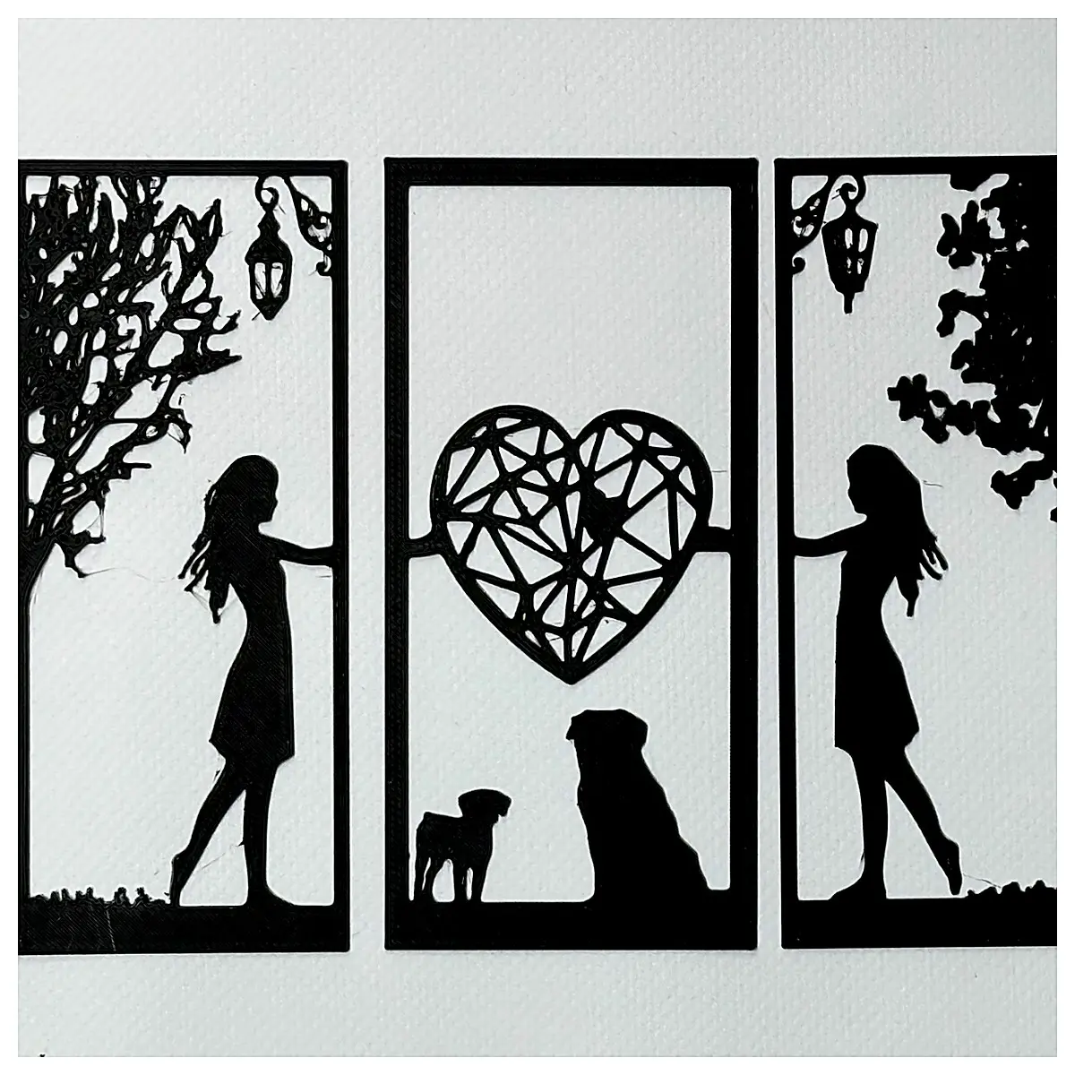 3 Piece Animal Silhouette Wall Decor Set Wall Hanging Art Minimalist Room Decoration Living Room Bedroom Wall Art Decorative Painting