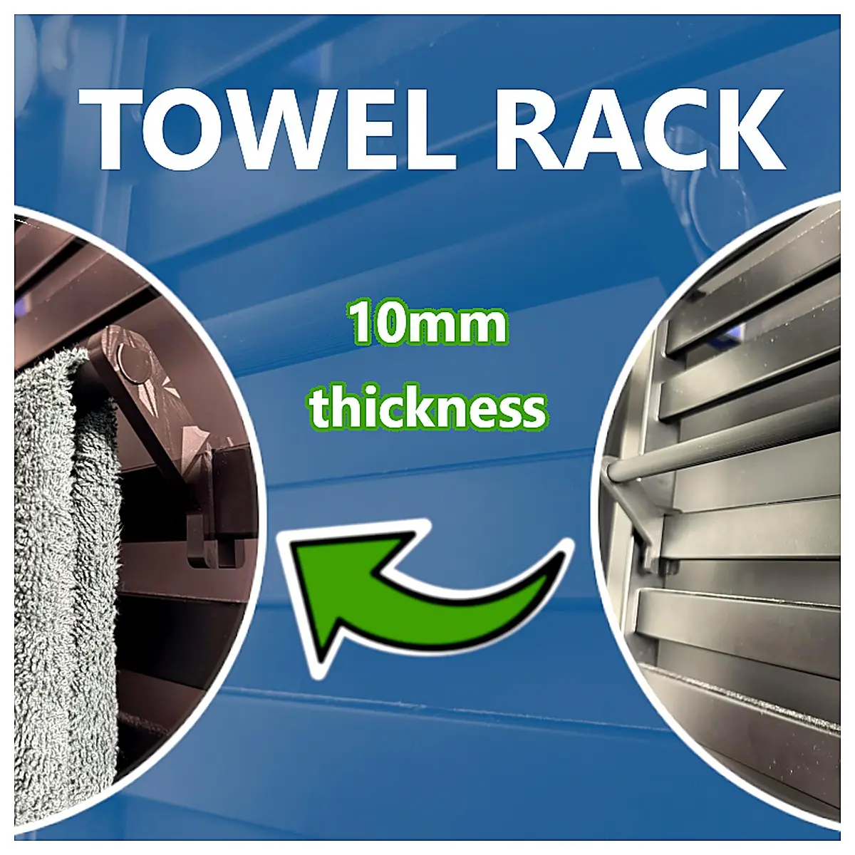 Towel Hook 10mm Wall Mount Bathroom Small Towel Rack Accessory Hanging Hooks Shelf Organizer