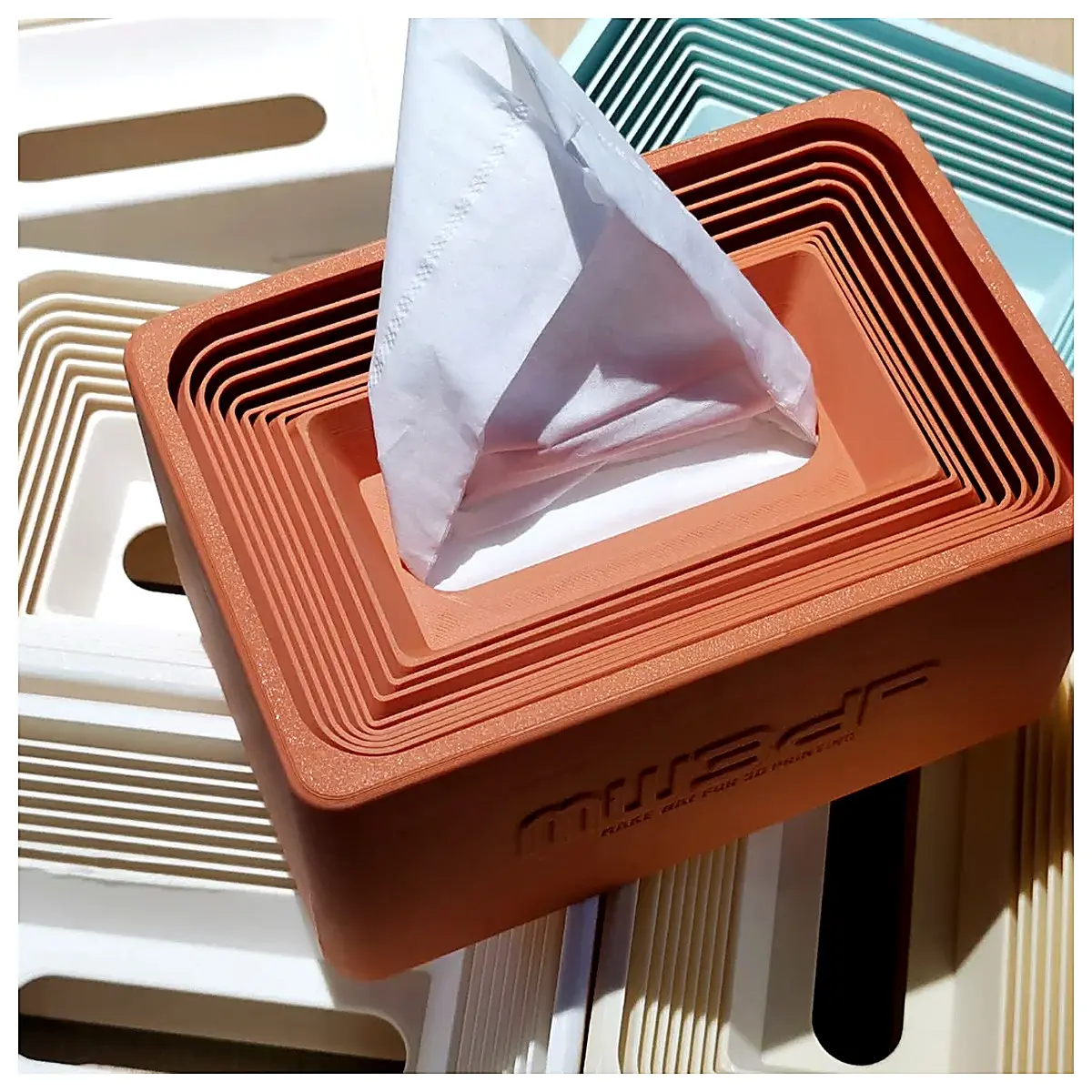 Natural Recessed 3D Printed Paper Towel Box Toilet Paper Holder Creative Home Decor Paper Box Accessories 3D Printed Paper Box Minimalist Storage