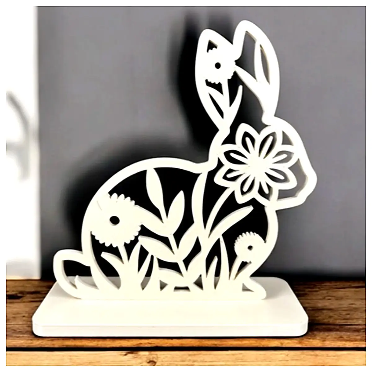 Artificial Flower Rabbit Decoration Desktop Ornament Small Animal Figurine Pet Decoration Festive Gift Creative Home Decor Rabbit Toy
