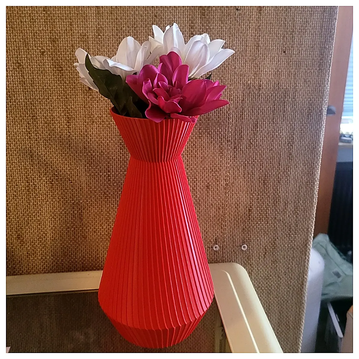 250mm Striped Vase Decorative Vase Geometric Vase Creative Vase Desktop Flower Arrangement Decoration Accessory