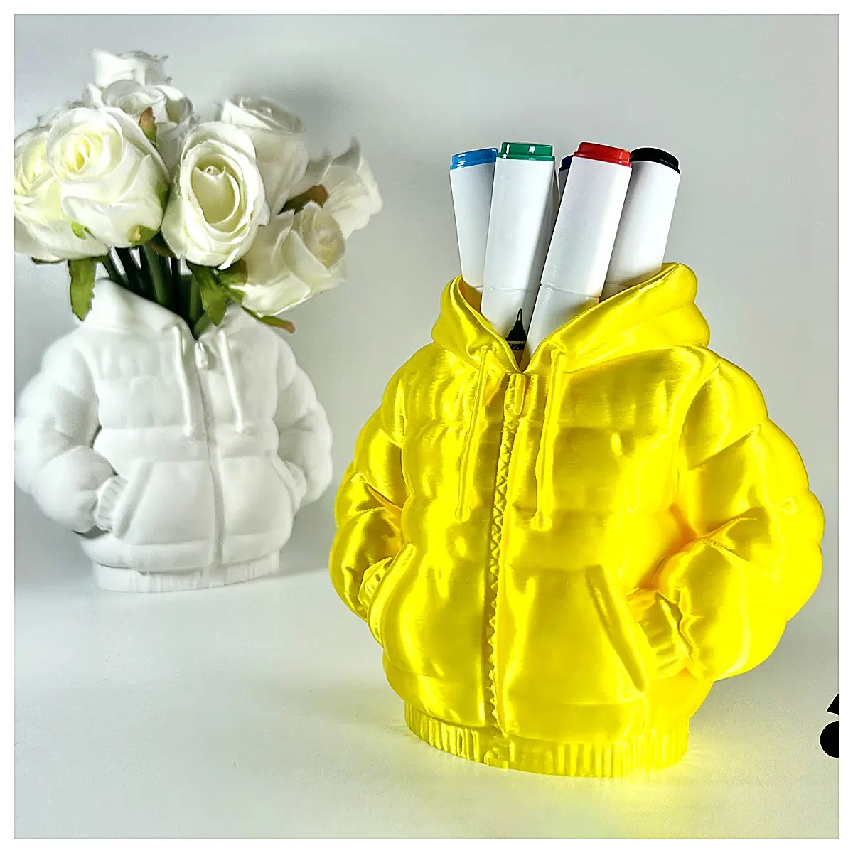 Down Jacket Pencil Case Outdoor Student Backpack Accessories Pen Case Organizer Bag College Style Multi Function Pencil Holder School Supplies