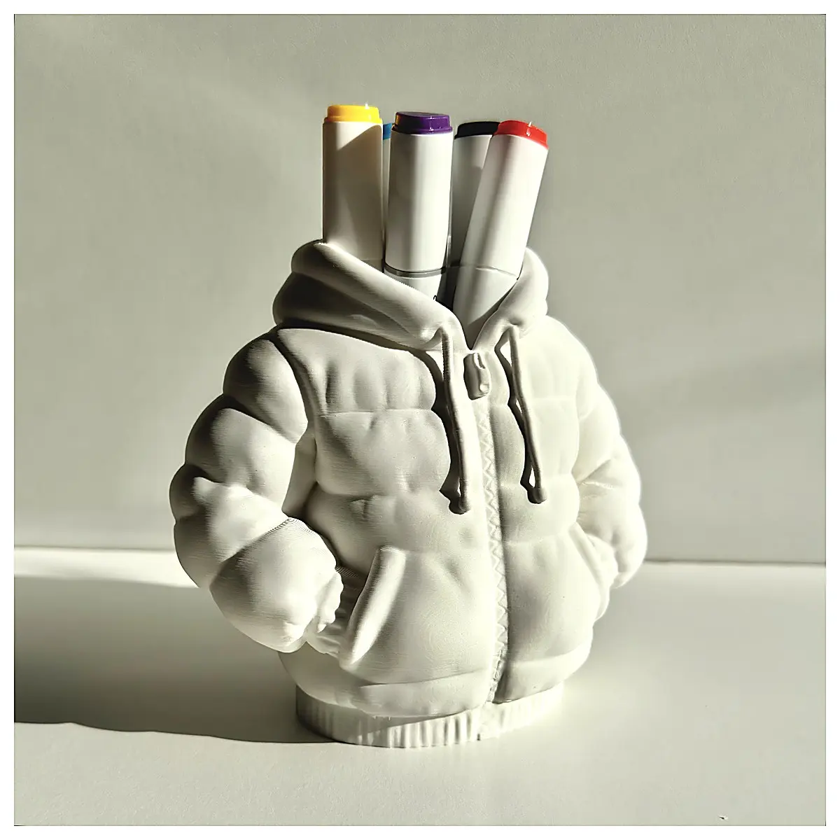 Down Jacket Pencil Case Outdoor Student Backpack Accessories Pen Case Organizer Bag College Style Multi Function Pencil Holder School Supplies