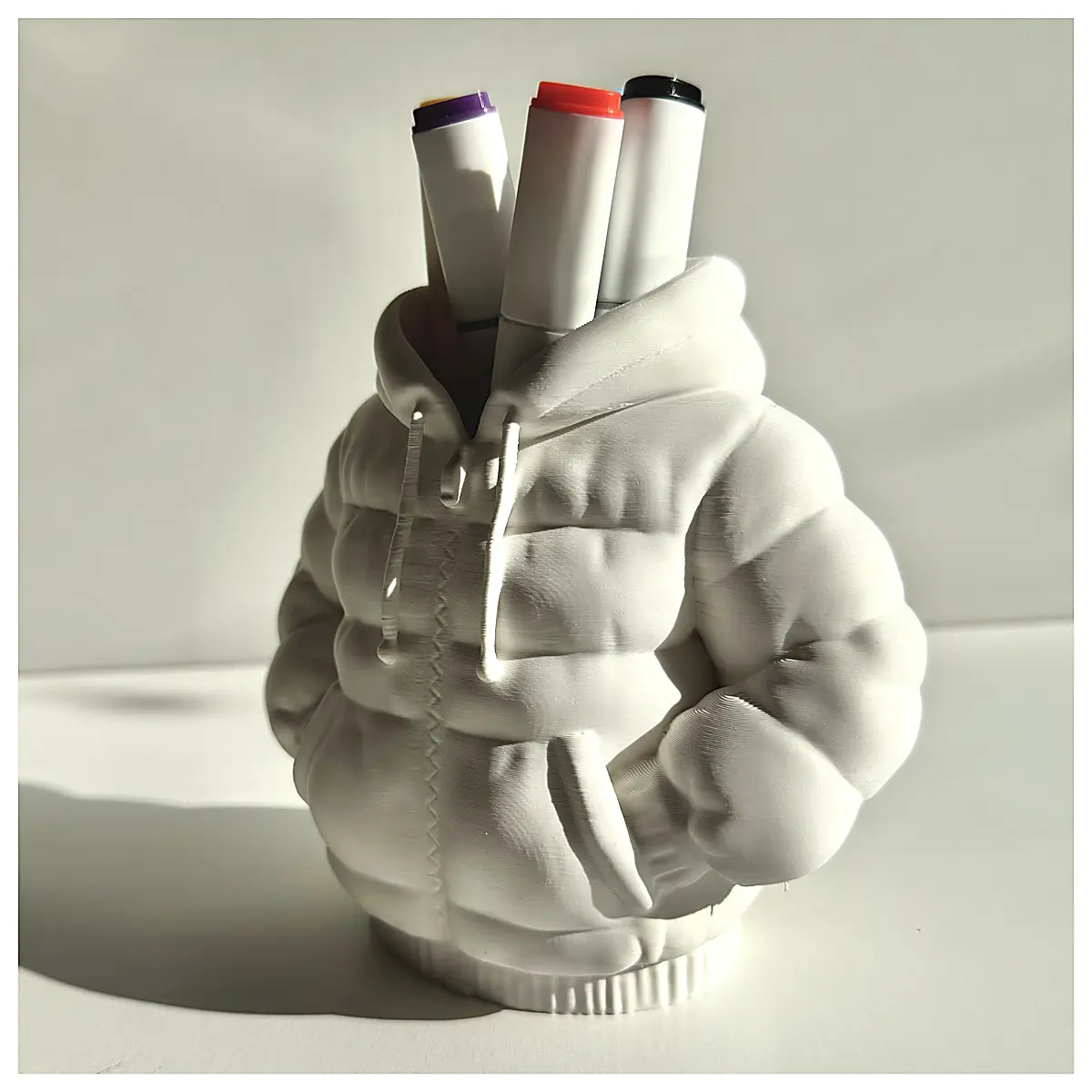 Down Jacket Pencil Case Outdoor Student Backpack Accessories Pen Case Organizer Bag College Style Multi Function Pencil Holder School Supplies
