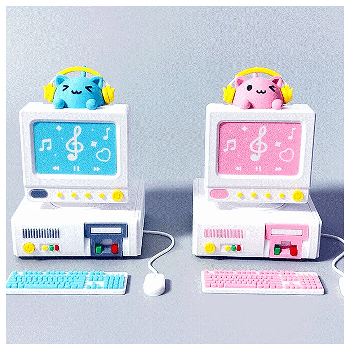 Meow Meow Nap Machine Stress Relief Cat Toy Pressing Device Computer Cat Puzzle Toy Calming Fun Interactive Pet Toys