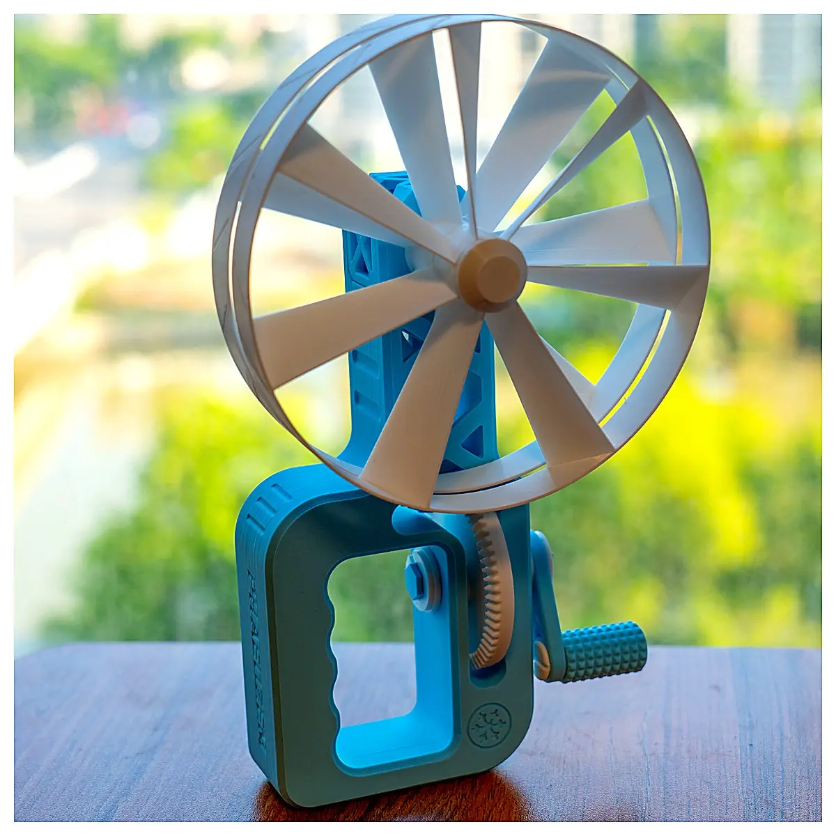 Hand Crank Double Blade Mini Handheld Portable Hand Crank Outdoor Hand Emergency Hand
