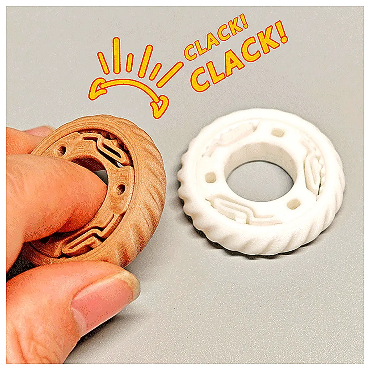 50 Minute Rotating Pin Ring Puzzle Decompression Toy TB2 Twill Fabric Stress Relief Quiet Tactile