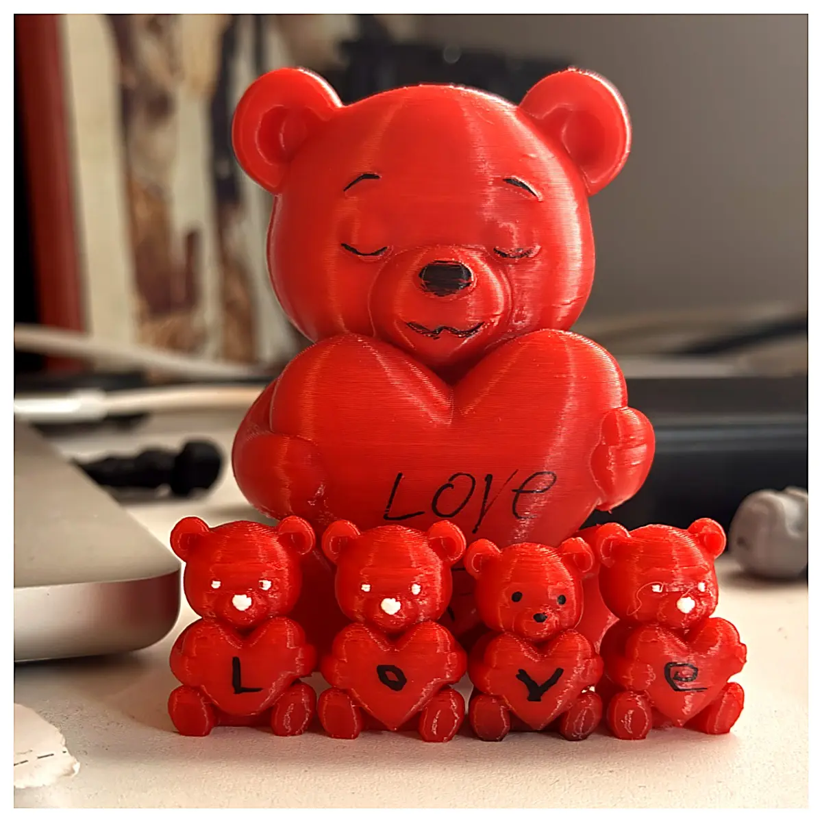 Bear Plush Artificial Roses Gift Anniversary Couple Gift Soft Cute