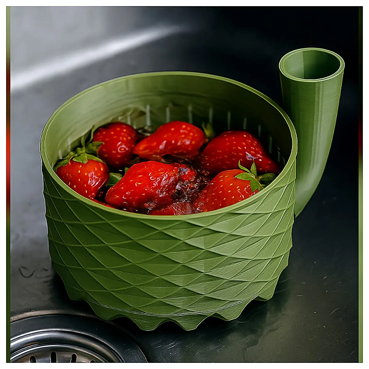 Fruit Wash Bowl Basket Vegetable Cleaning Crate Kitchen Fruit Basket Salad Basket Drain Basket Kitchenware