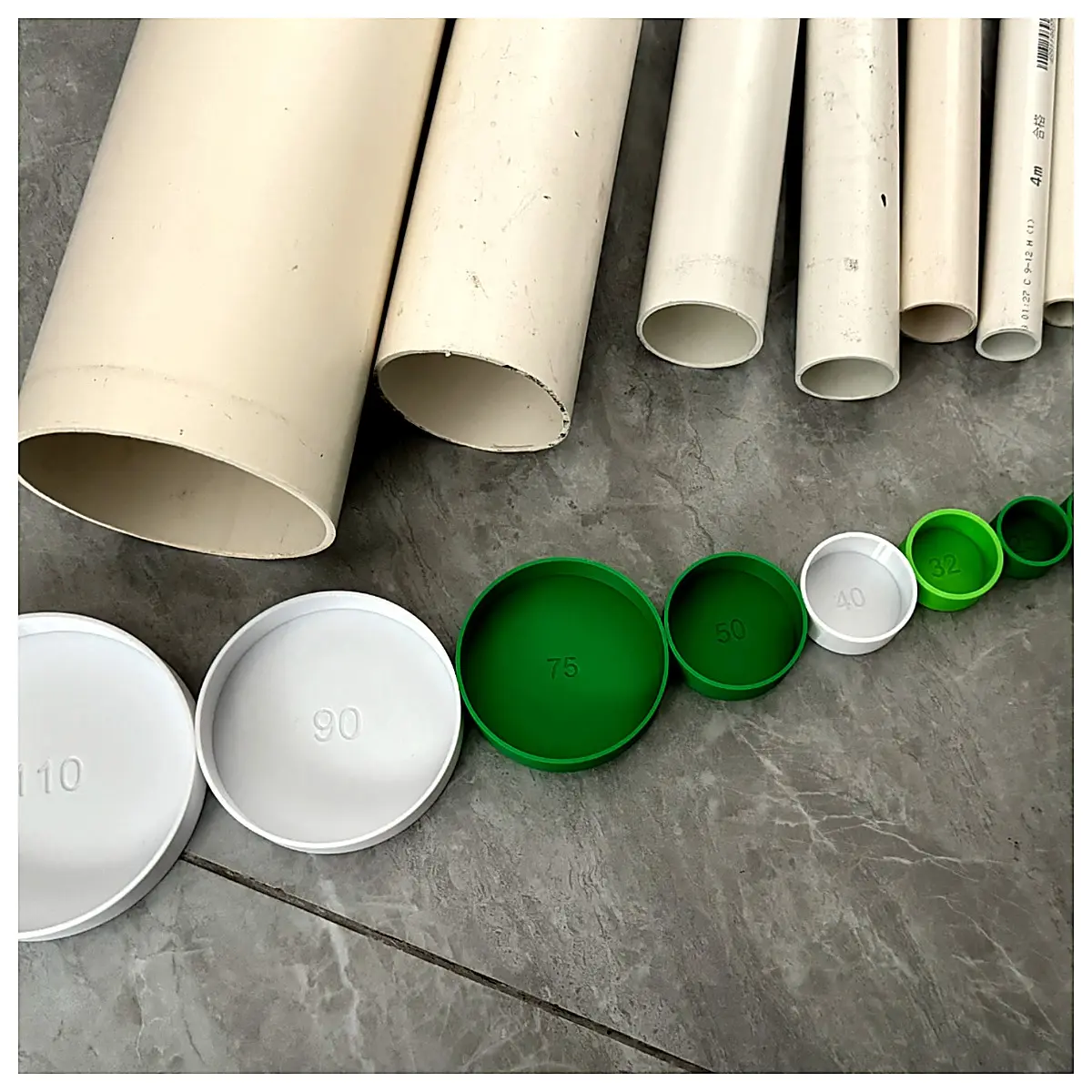 PVC Cap Fittings 16 20 25 32 40 50 75 90 110 Pipe Caps Covers Water Pipe Protection Seal Closure Accessories