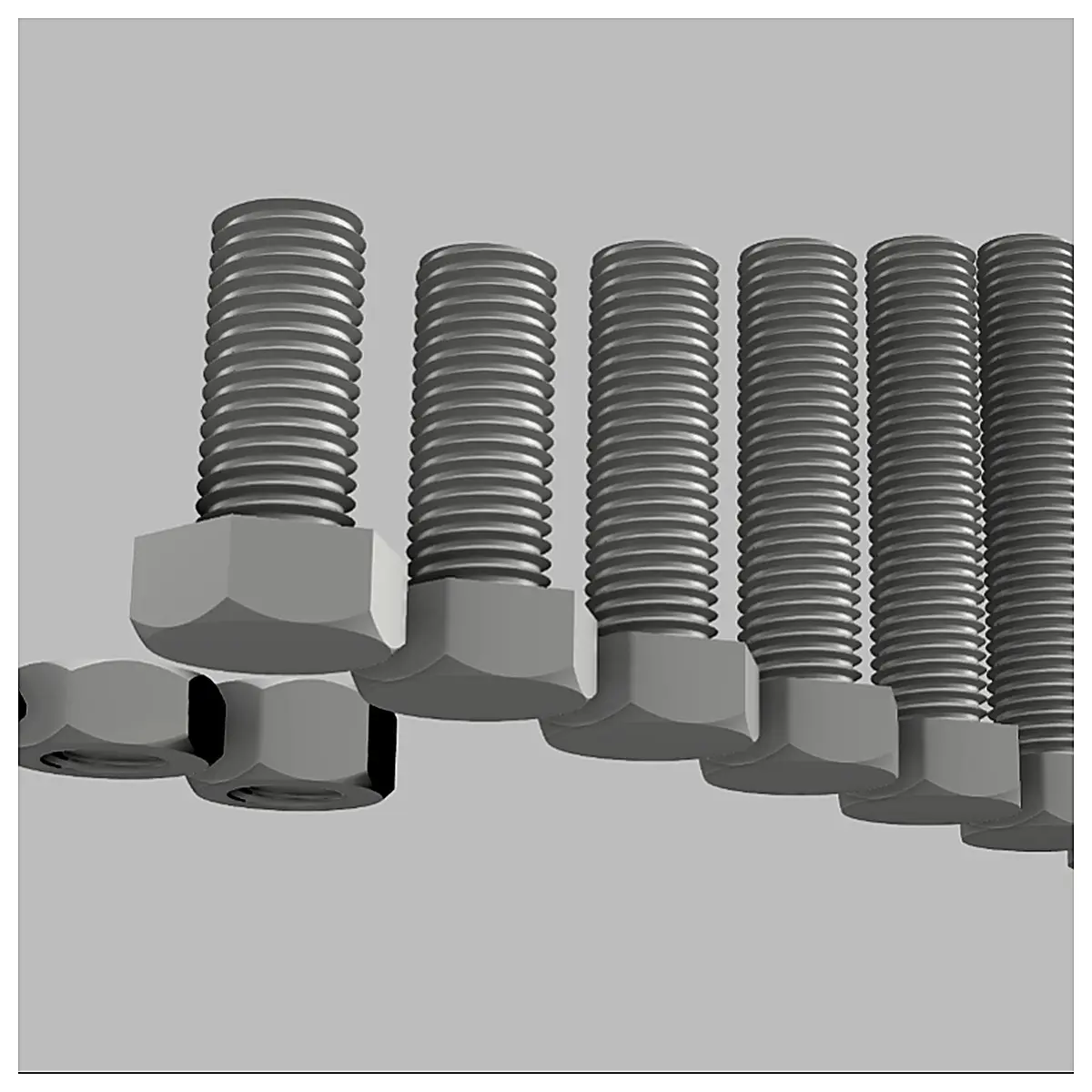 3D Printed Nut Bolt M3 M16 Printer Accessories Fasteners Connection Parts DIY Models 3D Printing Components