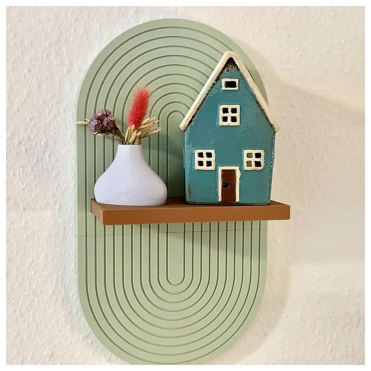 Bohemian Wand Shelf Wall Mounted Display Rack Rainbow Decor Creative Home Ornament Hanging Shelf Multi functional Art Piece